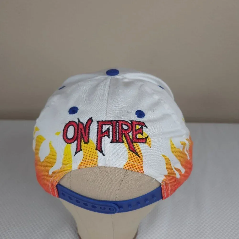 Vintage 90s UCLA Bruins Bears On Fire Snapback Cap Hat NCAA Flames